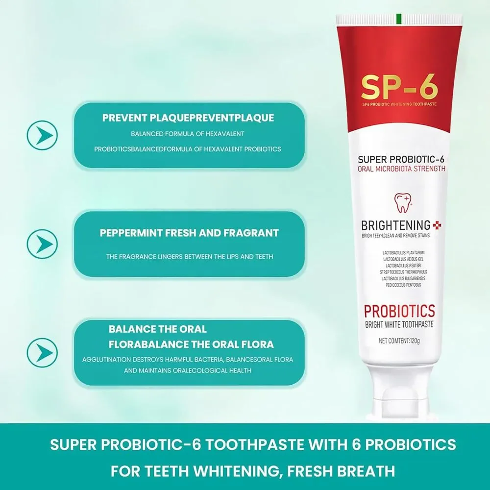 2pcs Sp6 Probiotic Whitening Toothpaste, Sp-6 Ultra Whitening, Fresh Breath - Picture 3 of 7
